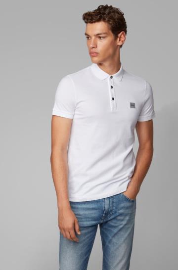 Koszulki Polo BOSS Slim Fit Białe Męskie (Pl18139)